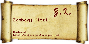 Zombory Kitti névjegykártya